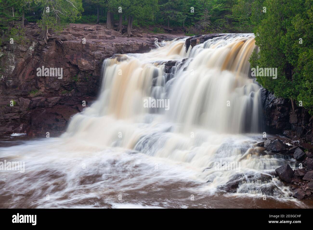 Upper Falls, Gooseberry Falls State Park, Minnesota Stockfoto