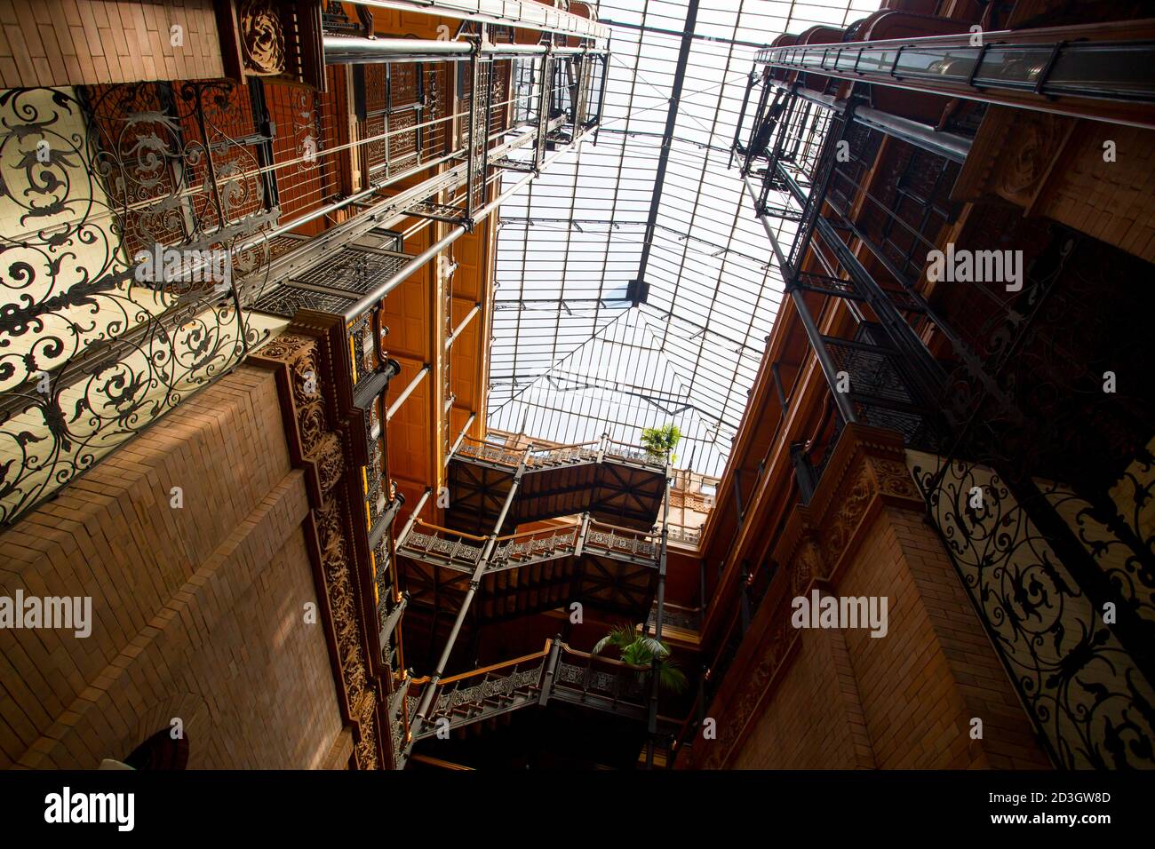 Ikonisches Bradbury Gebäude in Los Angeles USA Stockfoto