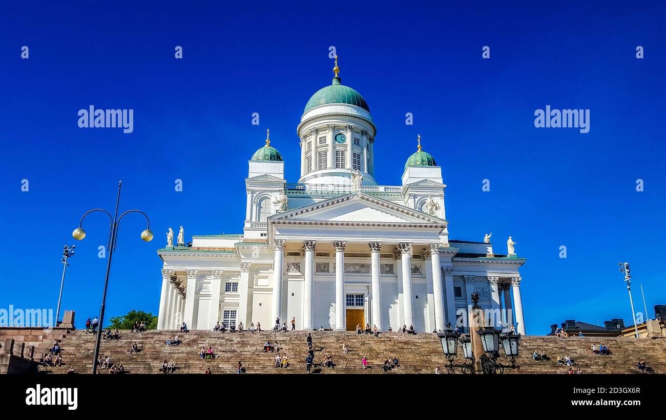 Kathedrale Von Helsinki. Finnische evangelisch-lutherische Kathedrale der Diözese Helsinki, am Senatsplatz gelegen. Finnland Stockfoto