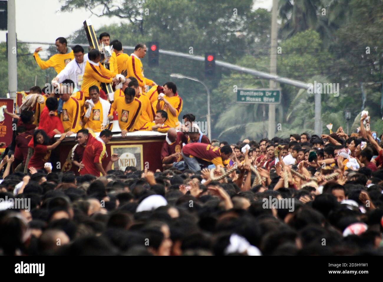 Bilder von der Feier des Schwarzen Nazareners Prozession in Philippinen Stockfoto