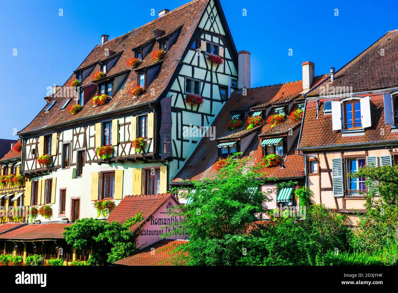 Frankreich Reisen. Colmar im Elsass. Die schönsten und farbenfrohen Städte. September 2016 Stockfoto