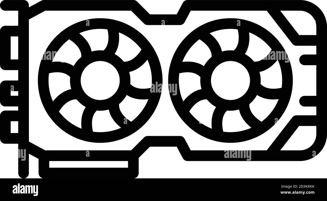 Symbol für elektronische Grafikkarte, Umrissstil Stock Vektor