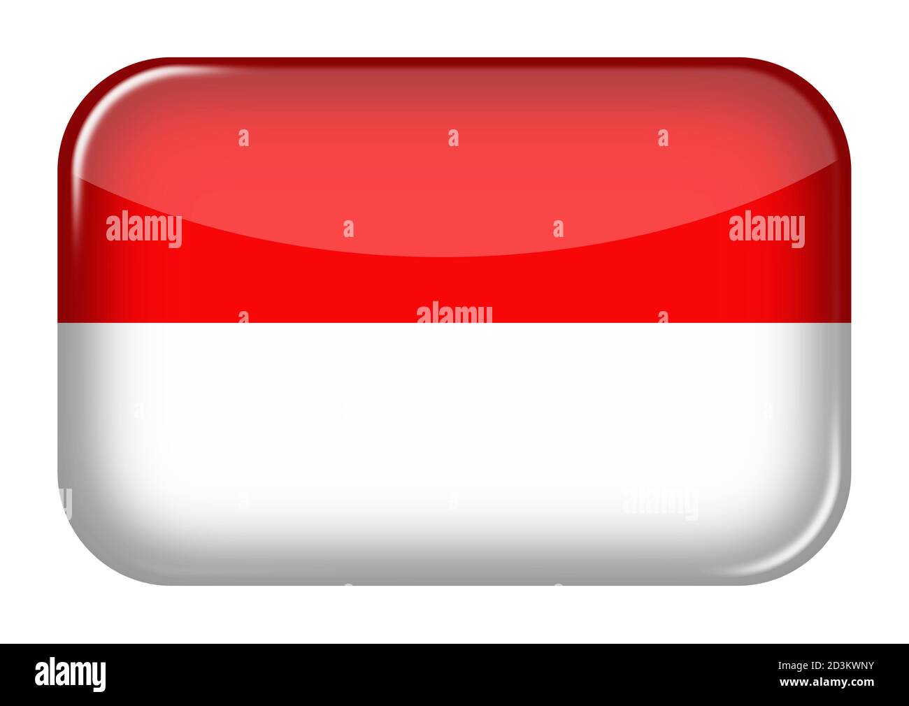 Indonesien Web-Symbol Rechteck-Taste mit Beschneidungspfad 3d-Illustration Stockfoto