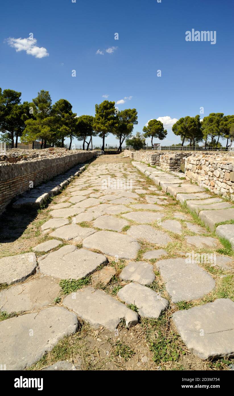 Italien, Basilikata, Venosa, archäologischer Park, römische Straße Stockfoto