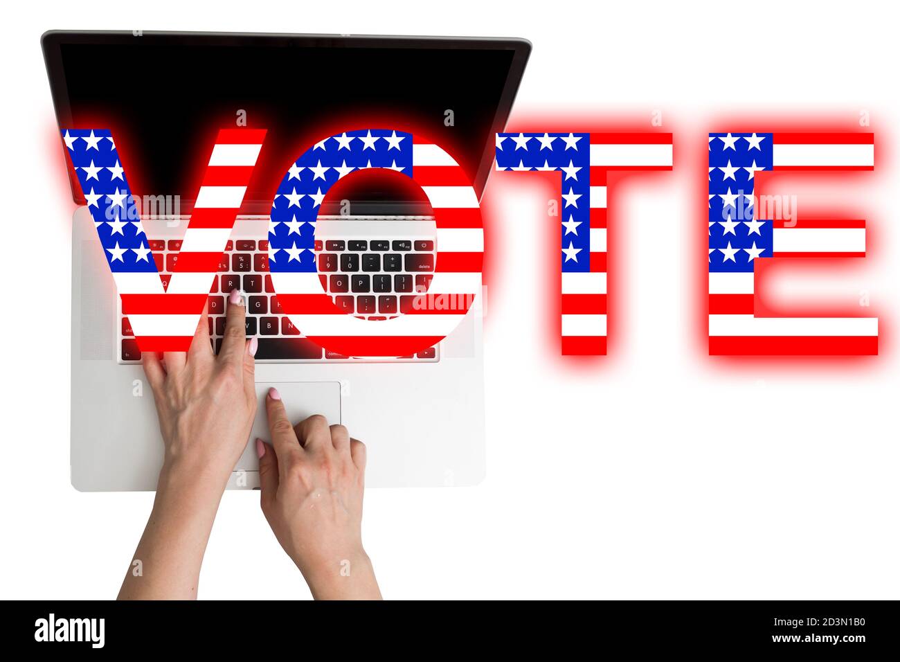 Abstimmung Wahl politische Entscheidung Demokratiekonzept, die Flagge amerikas Stockfoto