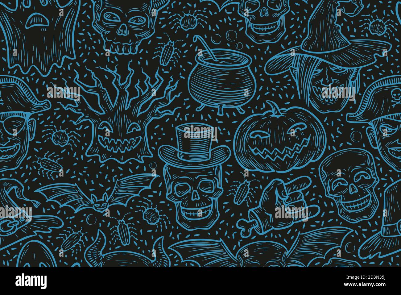 Halloween nahtlose Hintergrund. Mustervektordarstellung Stock Vektor