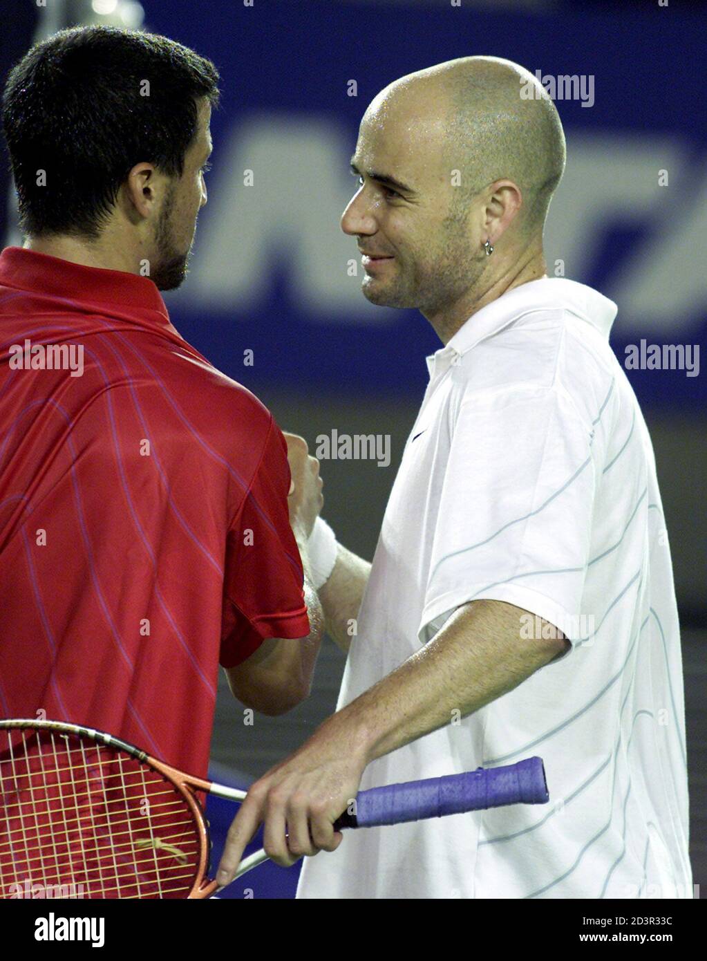 ANDRE AGASSI AUS DEN USA WIRD VOM LANDSMANN PAUL GOLDSTEIN NACH IHREM