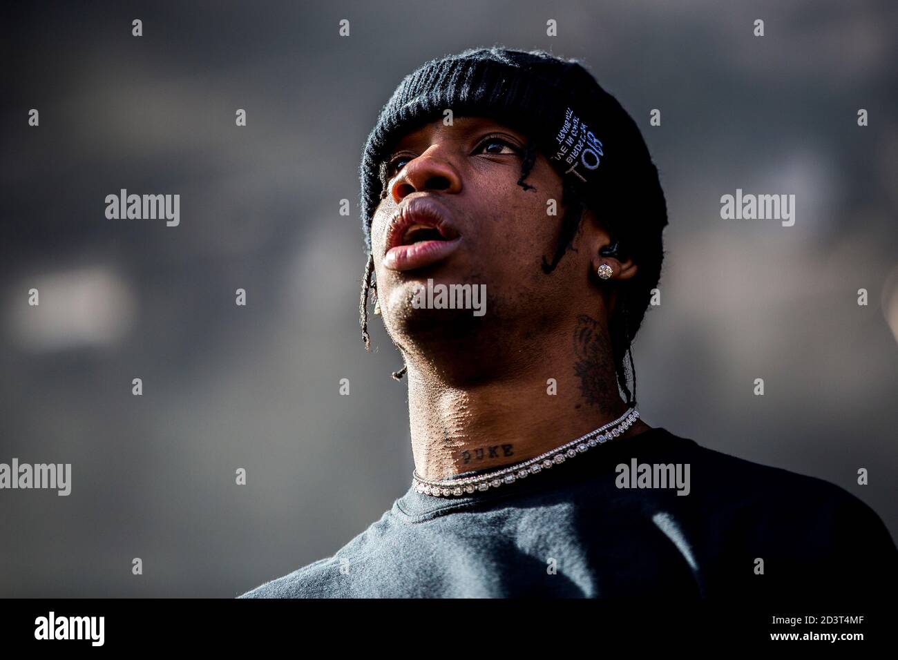 Odense, Dänemark. Juni 2017. Der amerikanische Rapper und Texter Travis Scott spielt ein Live-Konzert während des dänischen Musikfestivals Tinderbox 2017 in Odense. (Foto: Gonzales Photo - Lasse Lagoni). Stockfoto