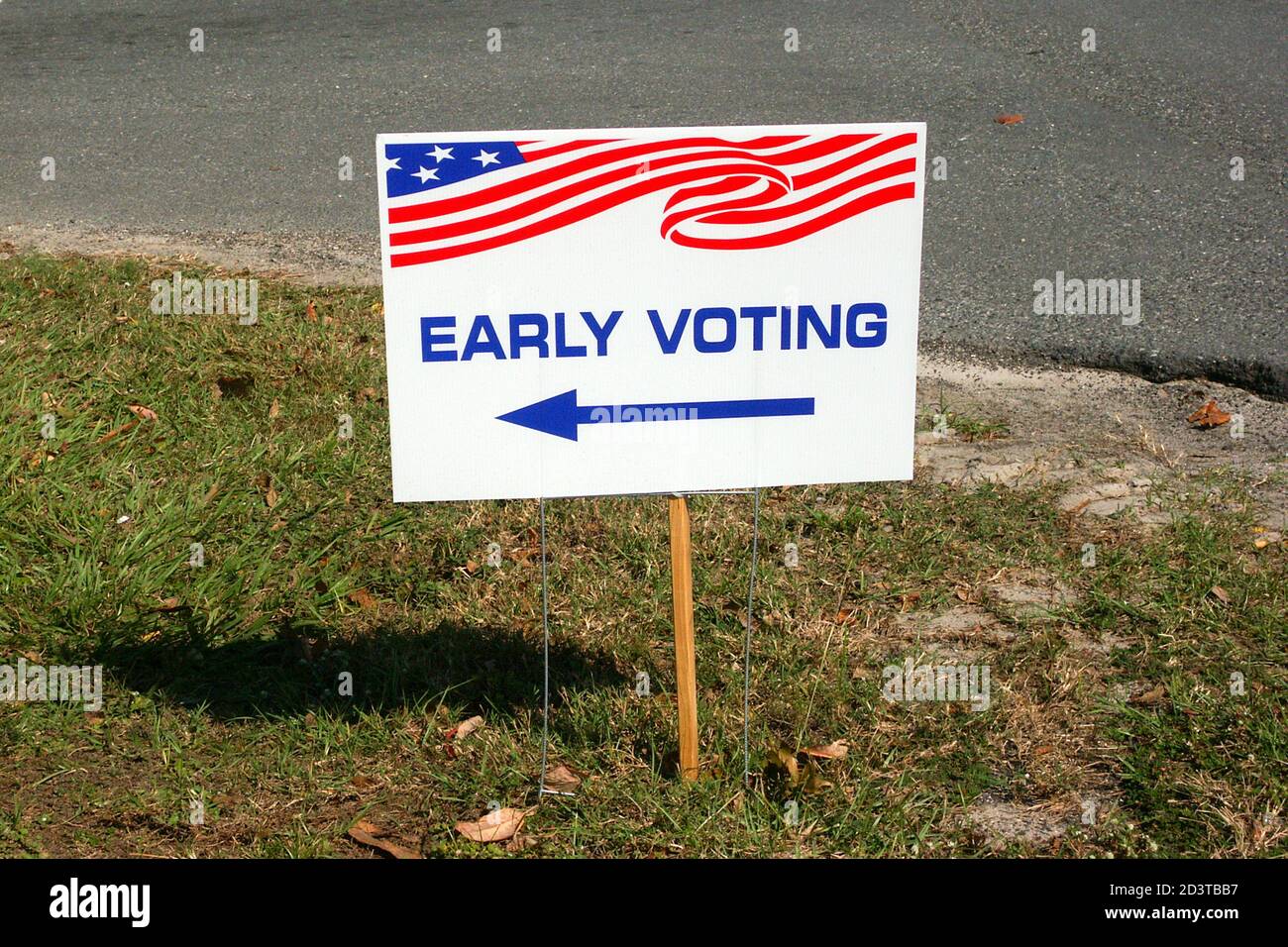 Vorgezogene Abstimmung Zeichen für die Wahlen in den Vereinigten Staaten. Stockfoto