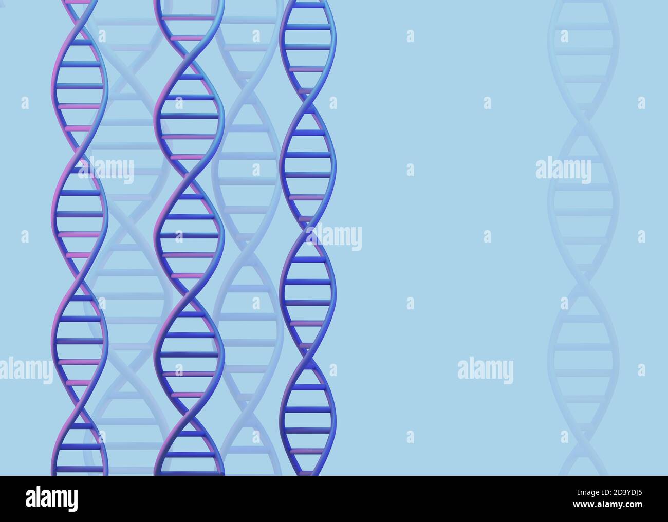 DNA-Moleküle Struktur auf hellem Hintergrund. Science and Technology Konzept, 3d Render Stockfoto