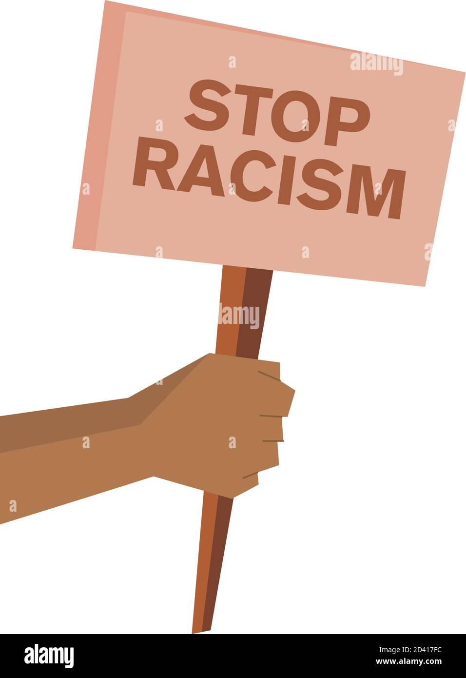 Stop Rassismus Banner Design von Protest und Gerechtigkeit Thema Vektor Abbildung Stock Vektor