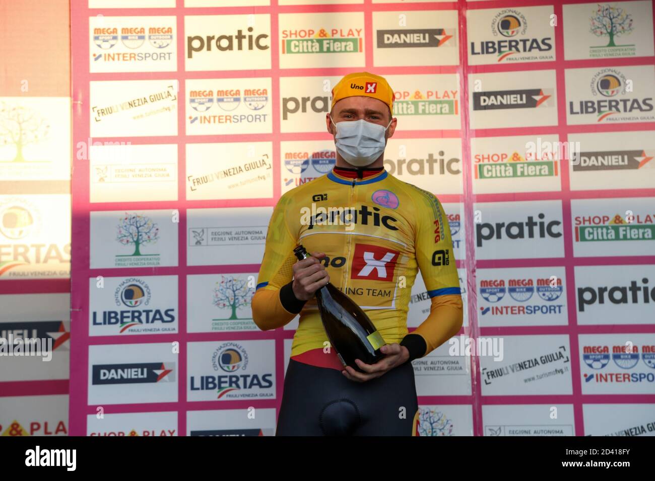Iklas Larsen - Uno XPro Cycling Team während des Giro del Friuli unter 23 Elite - Runde 1 Aquileia - Grado, Street Cycling, grado, Italien, 08 Okt 2020 Credi Stockfoto