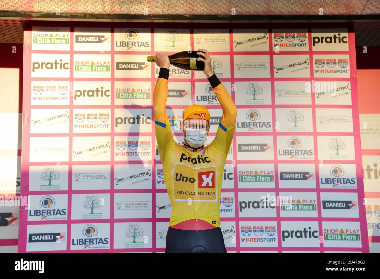 Iklas Larsen - Uno XPro Cycling Team während des Giro del Friuli unter 23 Elite - Runde 1 Aquileia - Grado, Street Cycling, grado, Italien, 08 Okt 2020 Credi Stockfoto