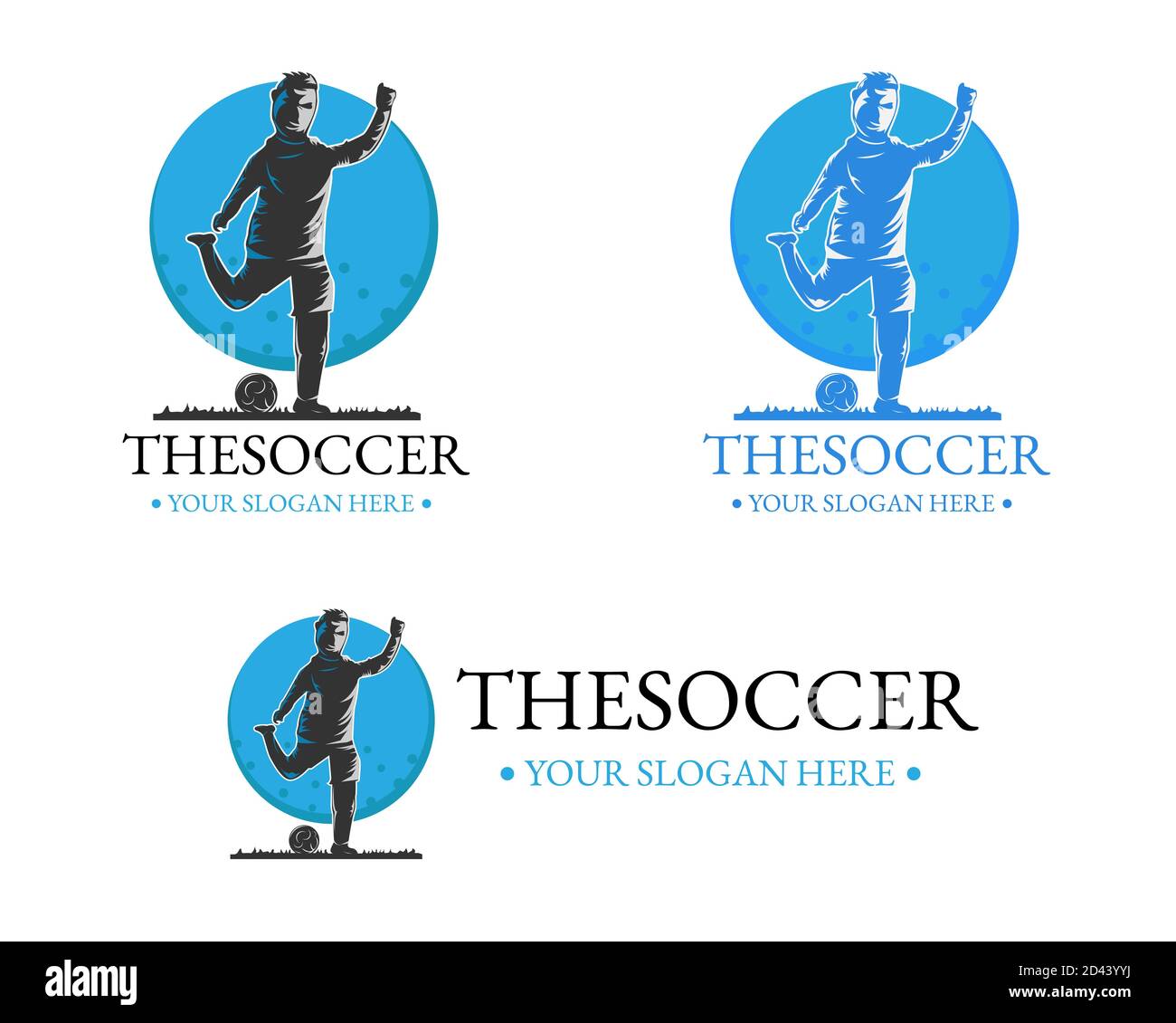 Illustration Vektor Design von Fußball-Logo Maskottchen Vorlage Stock Vektor