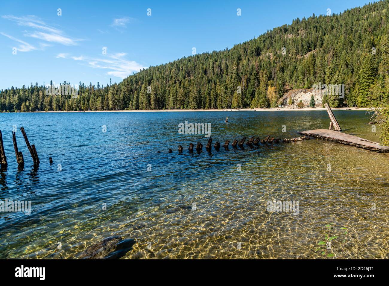Tyee II Schiffswrack am Priest Lake, Idaho. Stockfoto