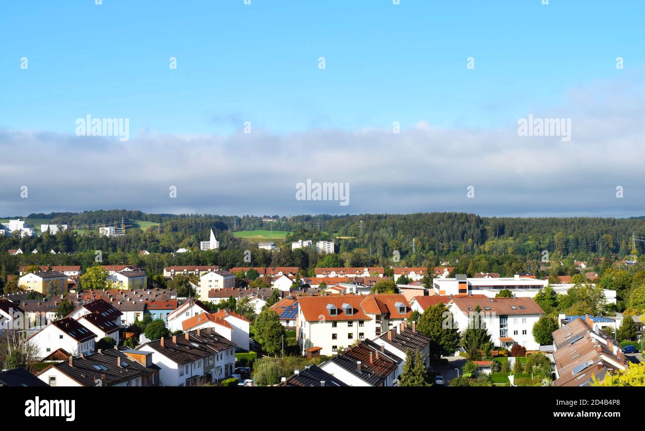 Stadtbild der Altstadt Kaufbeuren in Bayern, Deutschland. Stockfoto