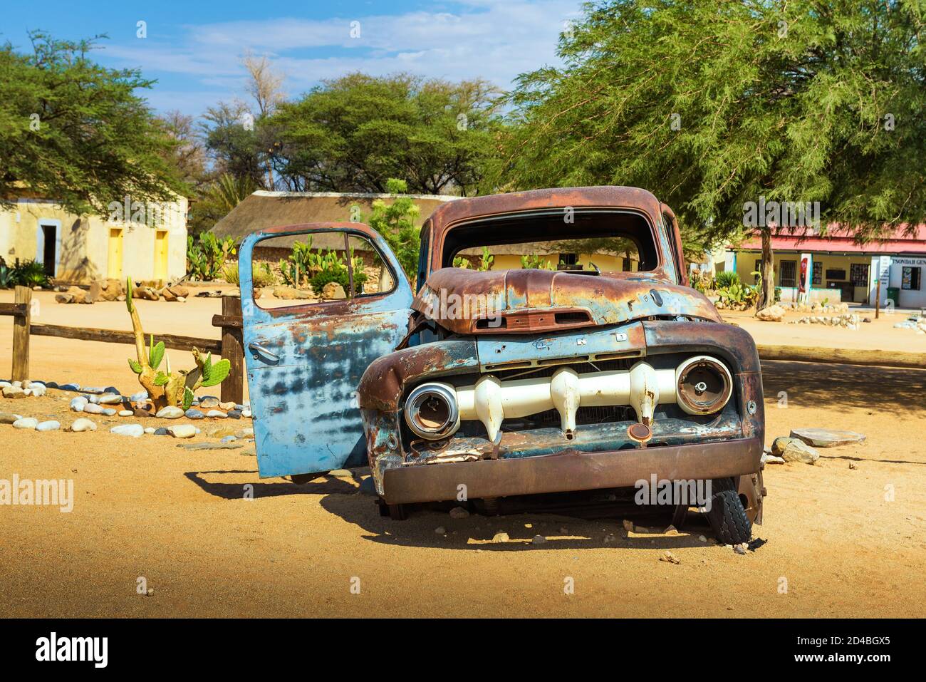 Verlassenes auto Wrack in Solitaire in der Namib Wüste Namibias Stockfoto
