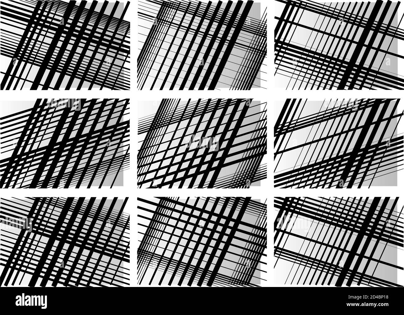 Gitter, Gitter, Gitter von sich schneidenden geraden parallelen Linien. Vektorgrafik, Vektorhintergrund Stock Vektor