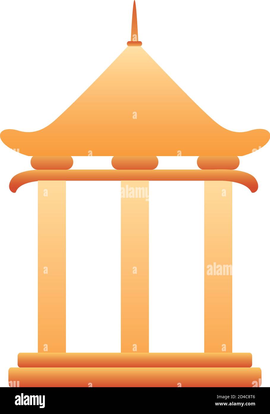 chinesische Turm Säulen Struktur Symbol Vektor Illustration Design Stock Vektor