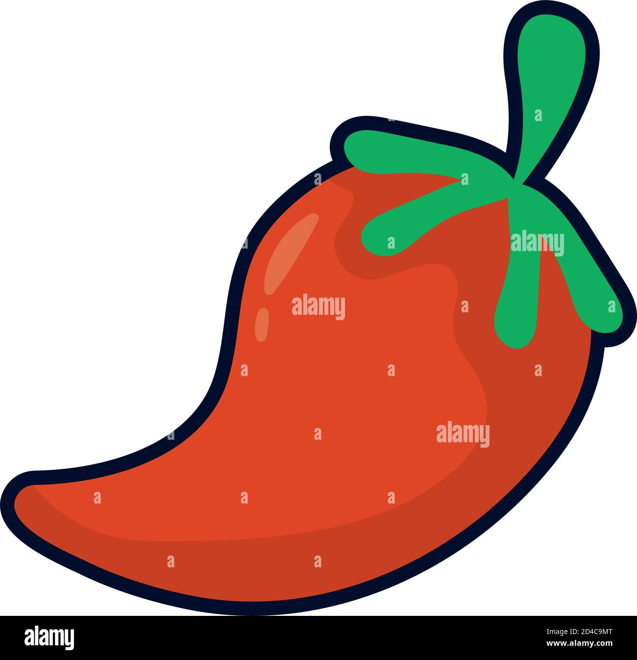 Chili Pepper heißes Gemüse auf Feuer flach Stil Symbol Vektor Illustrationsdesign Stock Vektor