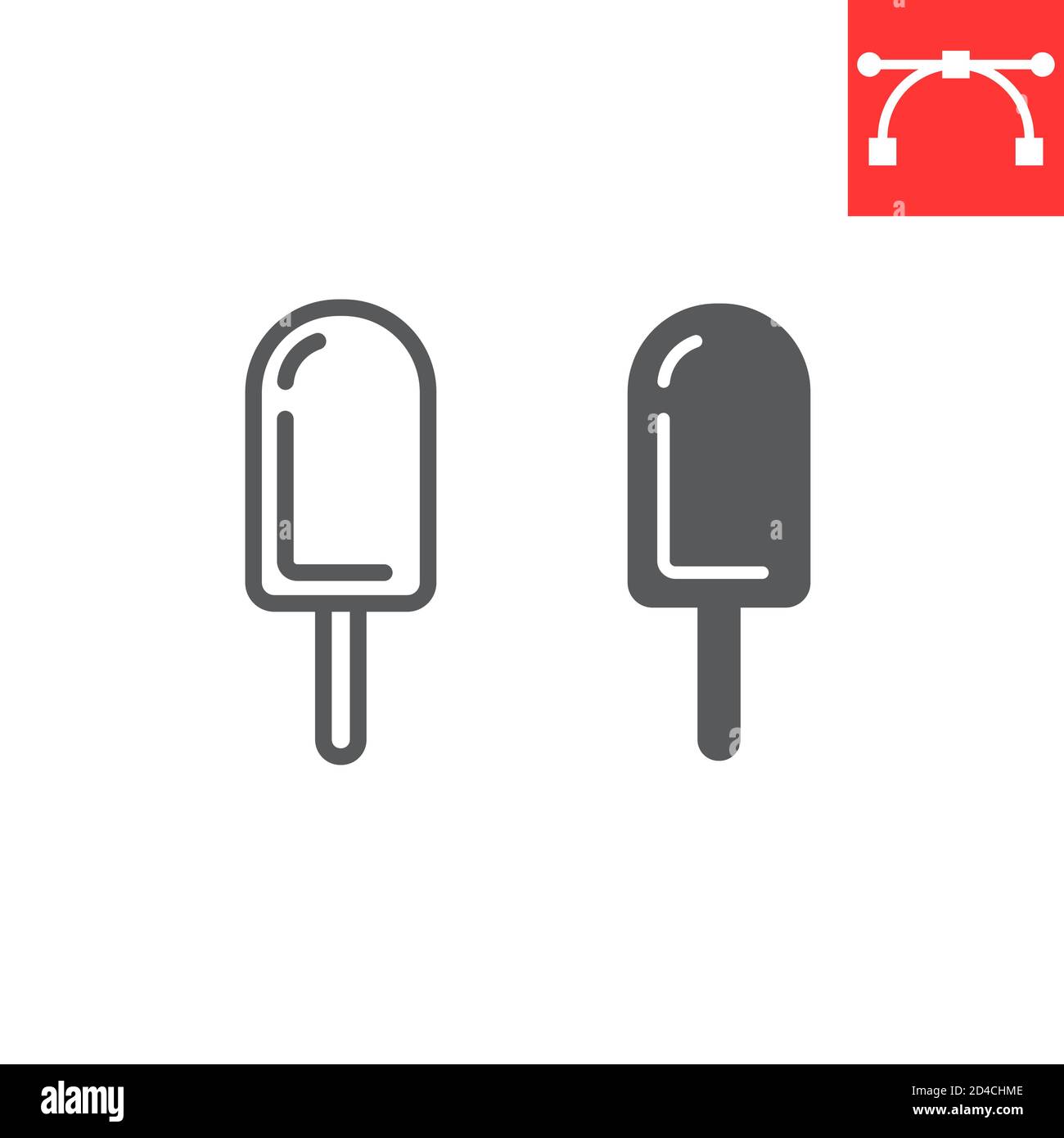 Eis auf Stick Linie und Glyphe Symbol, Dessert und lecker, Chocolote Stick Eis Zeichen Vektorgrafik, editierbare Strich lineare Symbol, eps 10. Stock Vektor