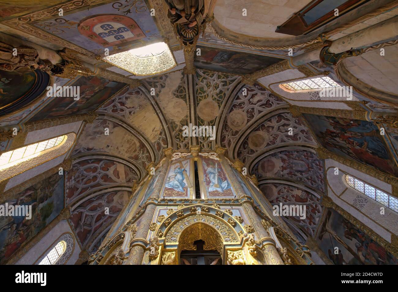 Charola, Templer rund Kirche, Schloss und Kloster des Ordens Christi, Tomar, Santarem Bezirk, Portugal Stockfoto