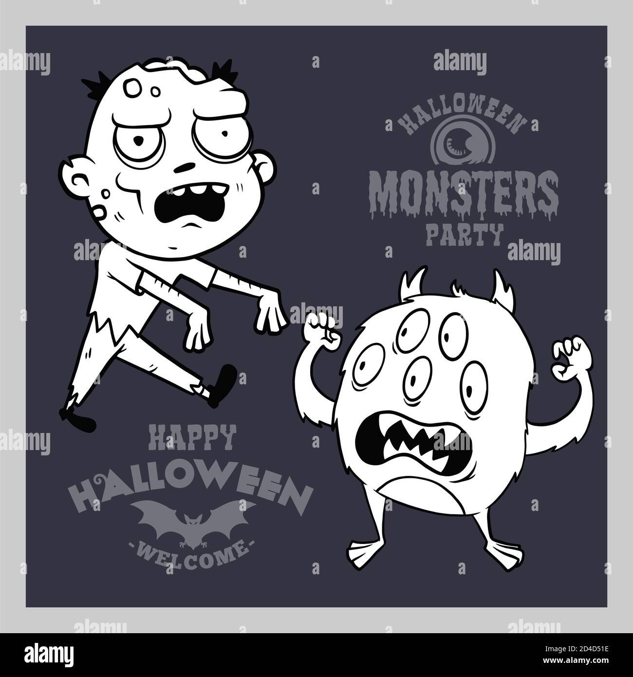 Halloween monsters cartoon creatures set -Fotos und -Bildmaterial in hoher Auflösung – Alamy