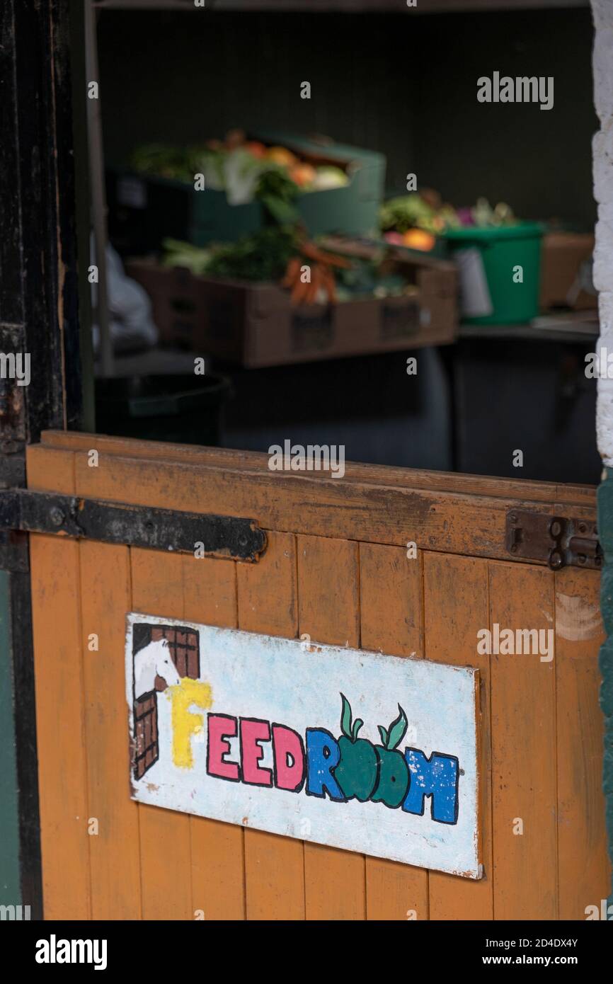 Ein Speiseraum auf der Vauxhall City Farm am 22. September 2020 in Vauxhall im Vereinigten Königreich. Foto von Sam Mellish Stockfoto