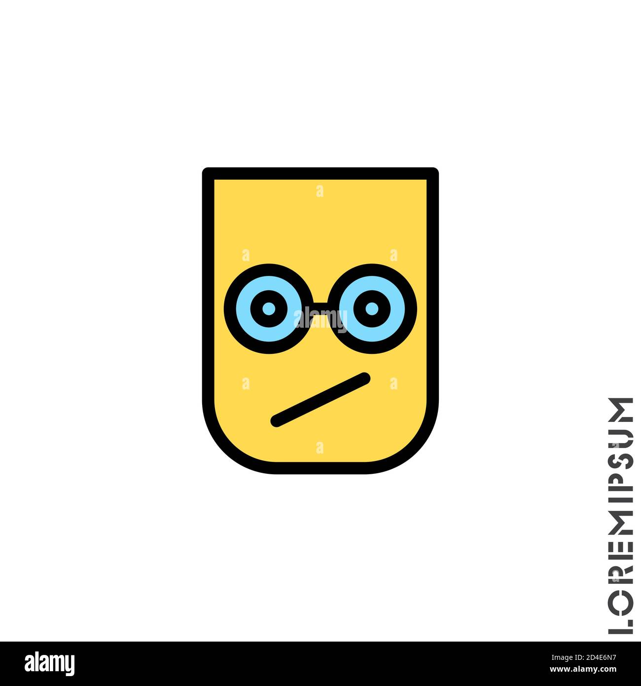Traurig und verwirrt Emoticon Farbe Symbol Vektor Illustration. Stil. Stock Vektor