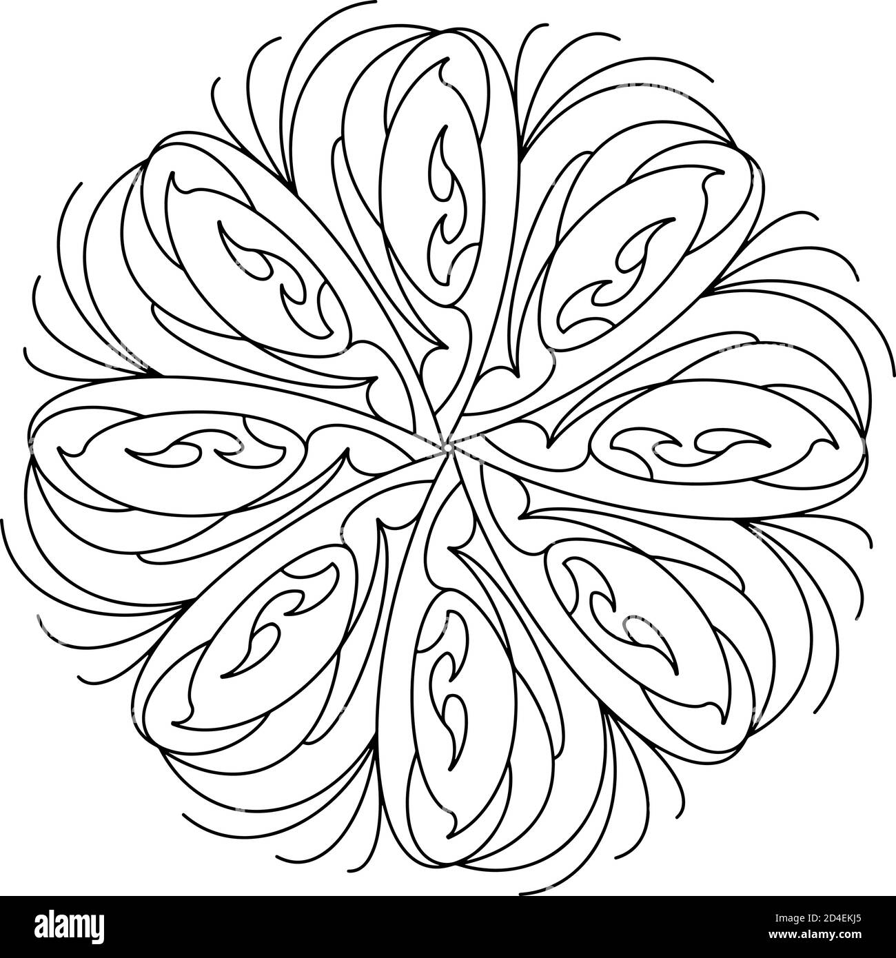 Schwarz-weiße Blume. vektor-Illustration. Isoliert auf weißem Hintergrund Stock Vektor
