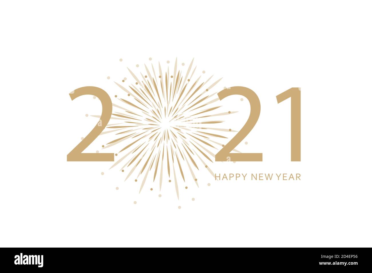 Frohes neues Jahr 2021 Typografie mit Feuerwerk Vektor Illustration EPS10 Stock Vektor