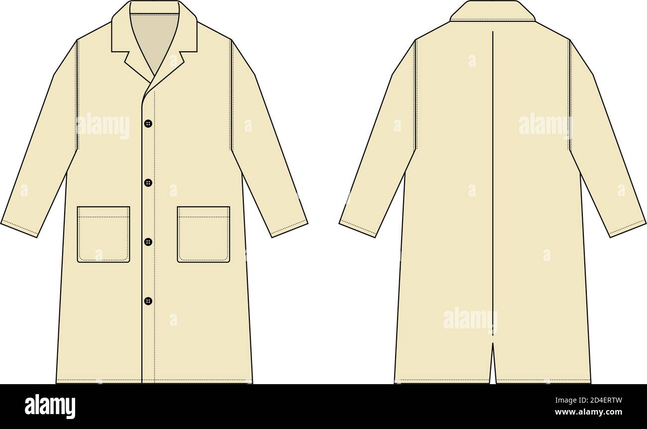 Langer Mantel, Trenchcoat Vektor-Vorlage Illustration / Natur Stock Vektor