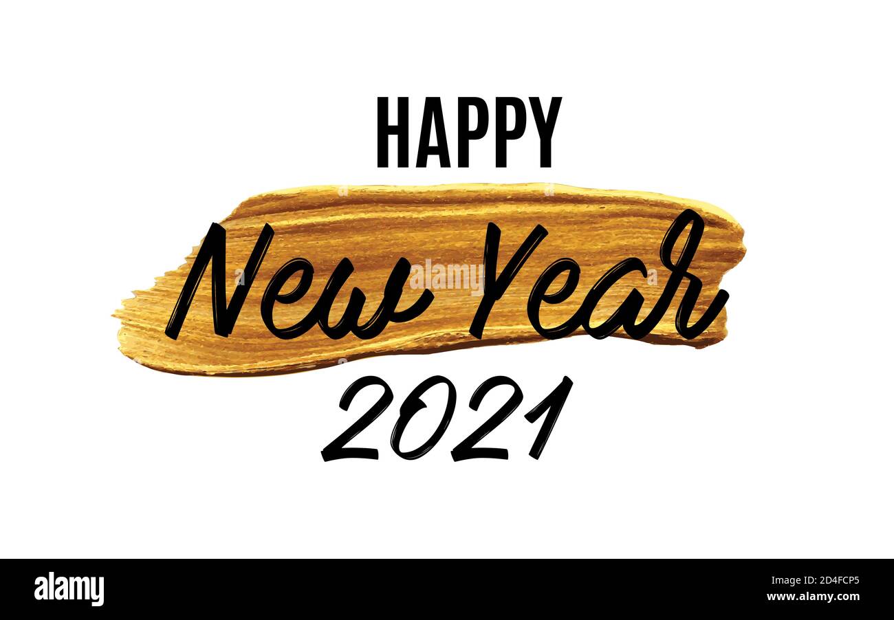 2021 Happy New Year Script Text Hand Lettering. Design-Vorlage Feier Typografie Poster, Banner oder Grußkarte für frohe Weihnachten und glücklich Stock Vektor