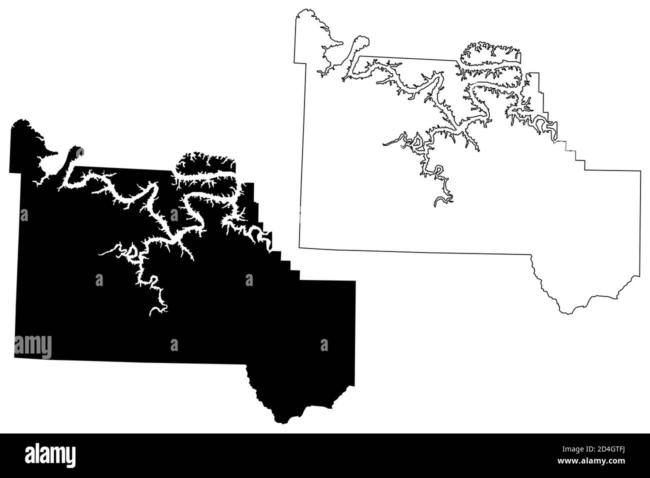 Camden County, Missouri (U.S.-County, Vereinigte Staaten von Amerika, USA, U.S., US) Karte Vektor Illustration, scribble Skizze Camden Karte Stock Vektor
