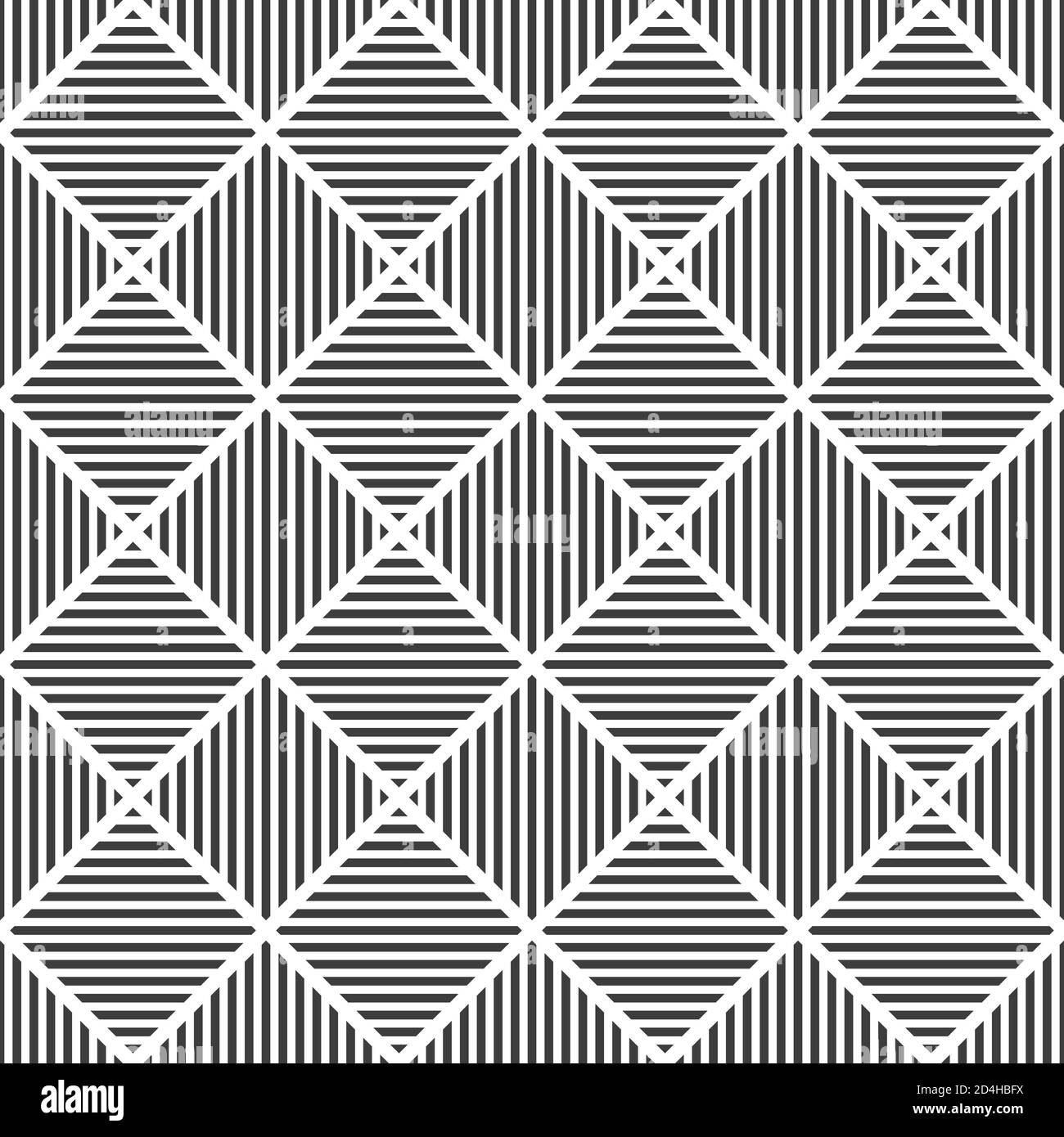 Abstrakt nahtlos geometrisch gestreiftes Rautenmuster. Wiederholende geometrische geflieste Ornament. Vektor monochromer Hintergrund. Stock Vektor
