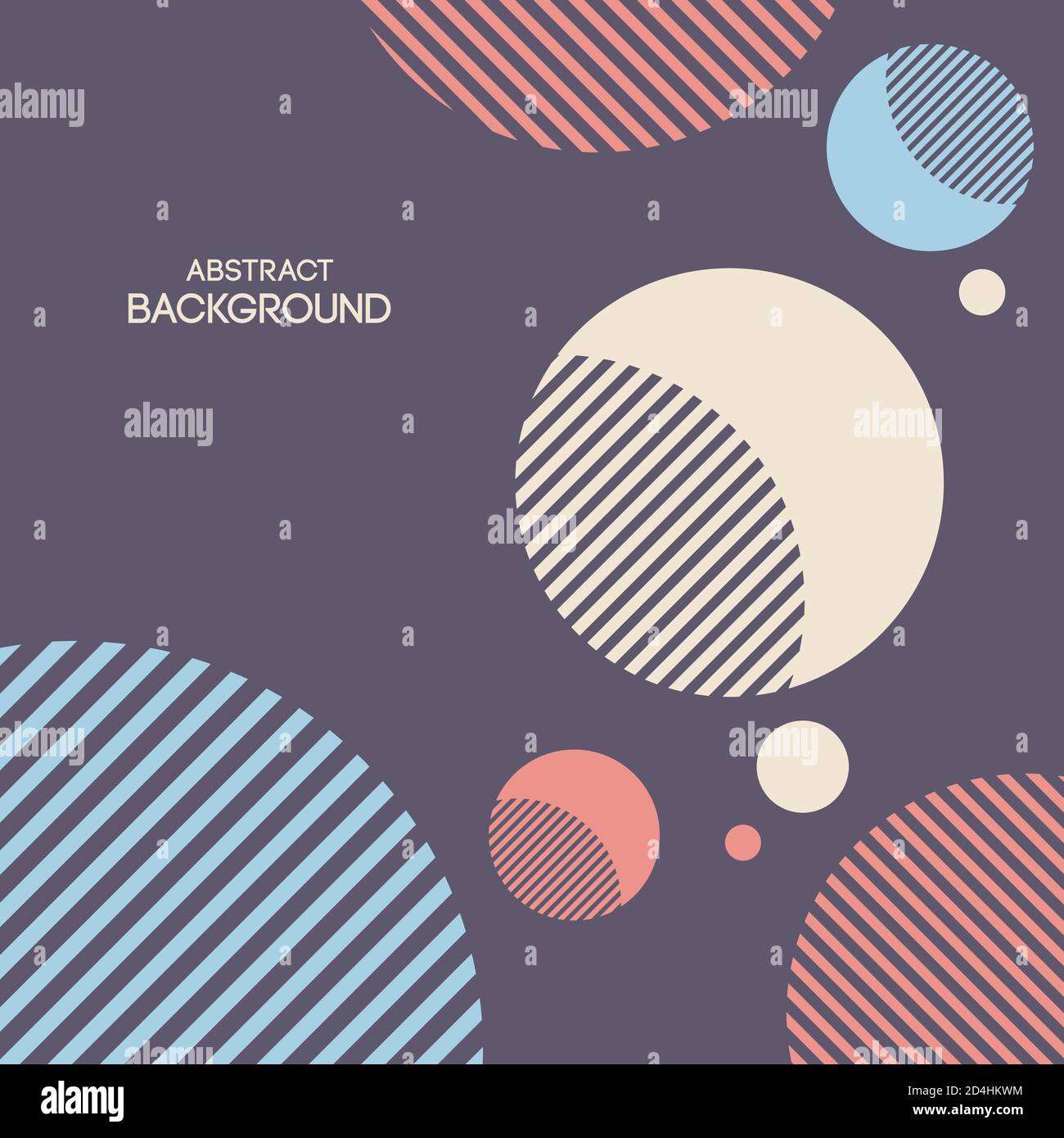 Abstrakt gestreifte Kreise und Punkte Hintergrund. Abstrakte geometrische Komposition. Retro-Farben. Anwendbar für Deckblätter, Plakate, Poster, Broschüren, Flyer Stock Vektor