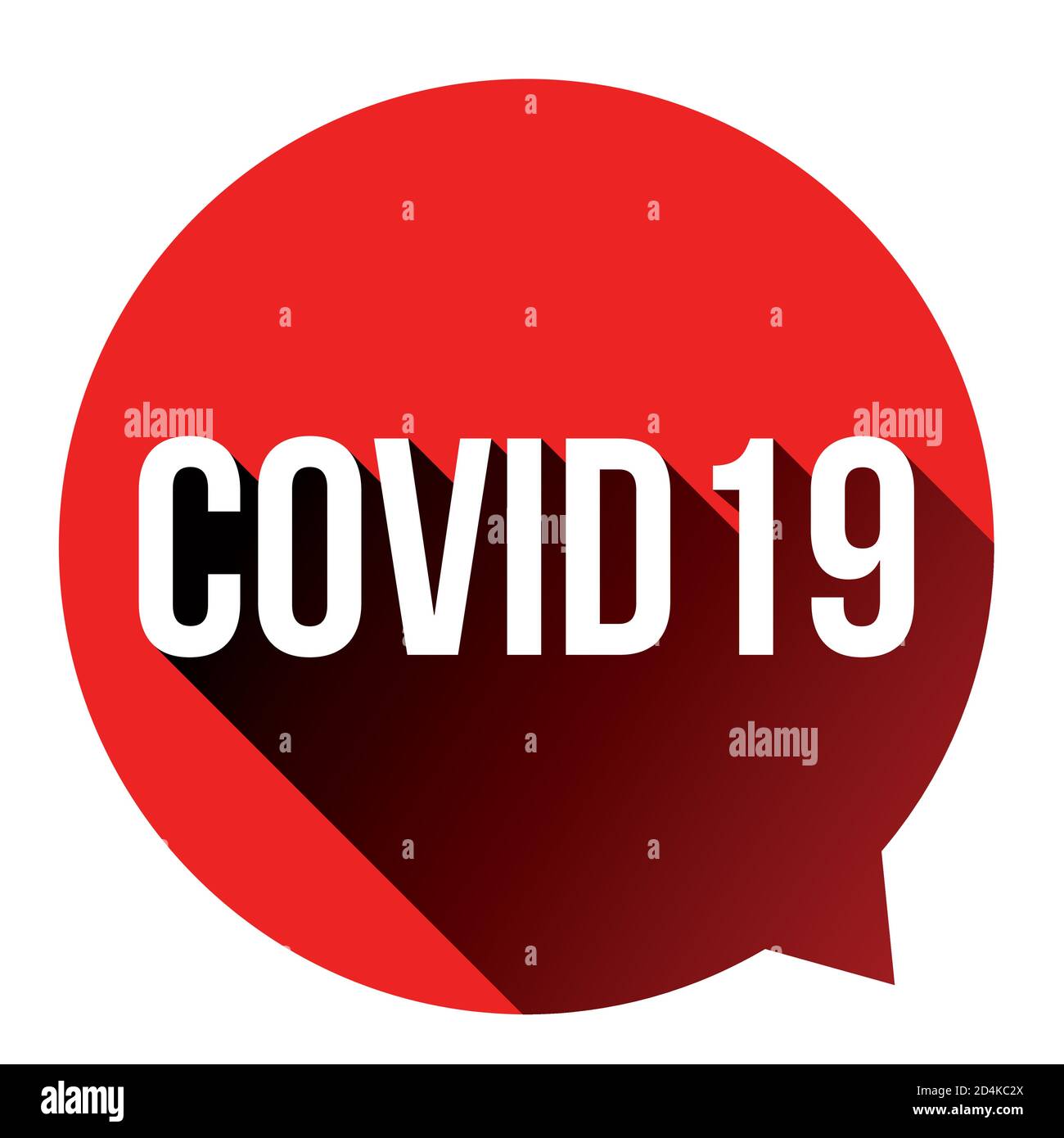 Covid19 Coronavirus-Zeichen rotes Etikett Zeichen Stock Vektor