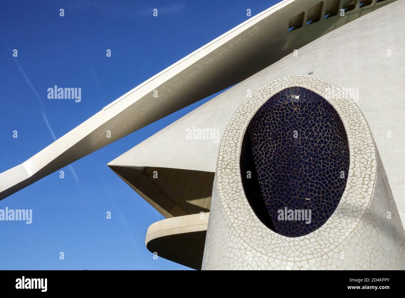 Die Valencia Stadt der Künste und Wissenschaften Spanien Kurven Linien In moderner europäischer Architektur abstrakt Stockfoto