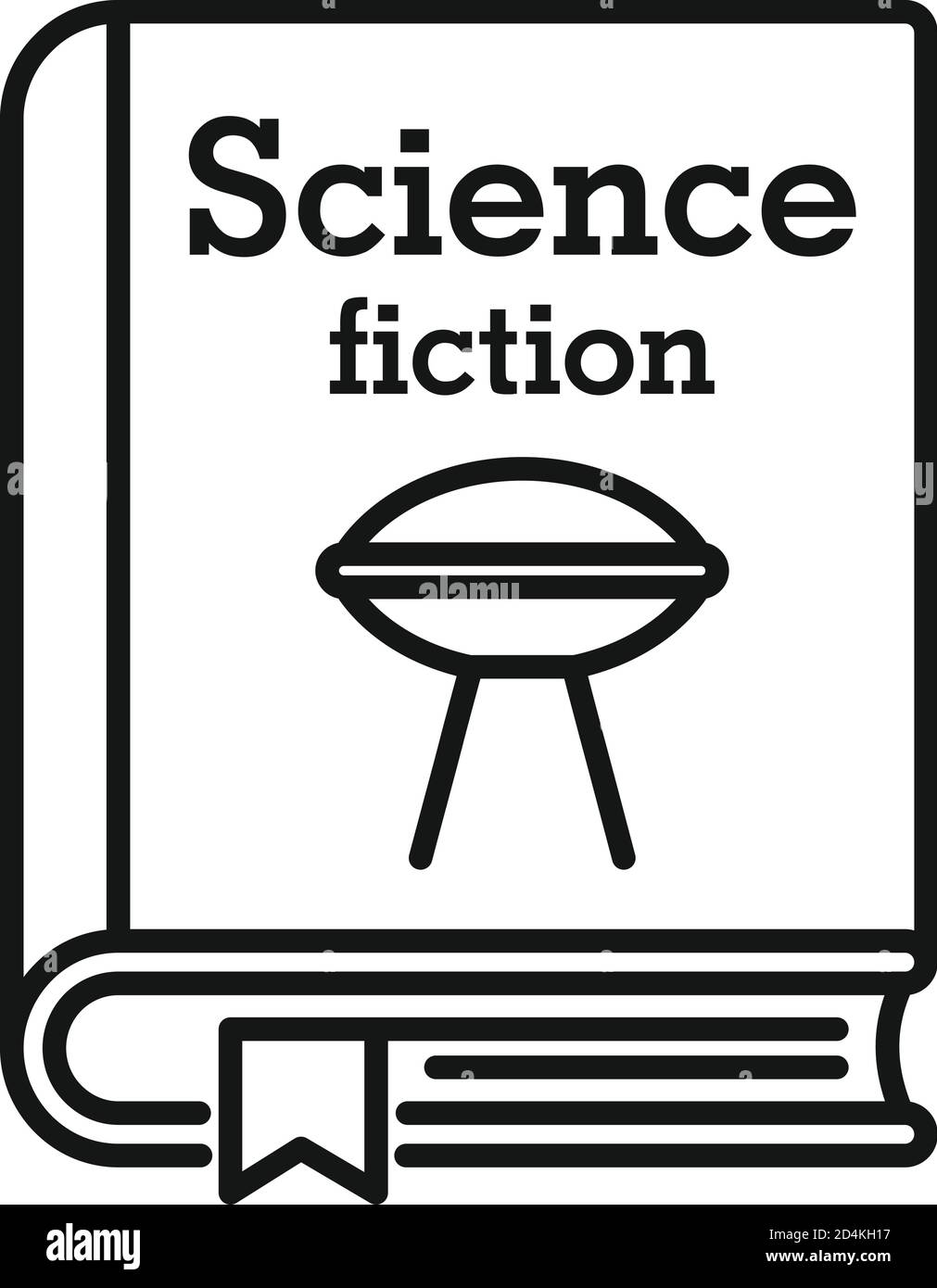 Science-Fiction-Buch-Ikone. Skizzieren Science Fiction Buch Vektor-Symbol für Web-Design isoliert auf weißem Hintergrund Stock Vektor