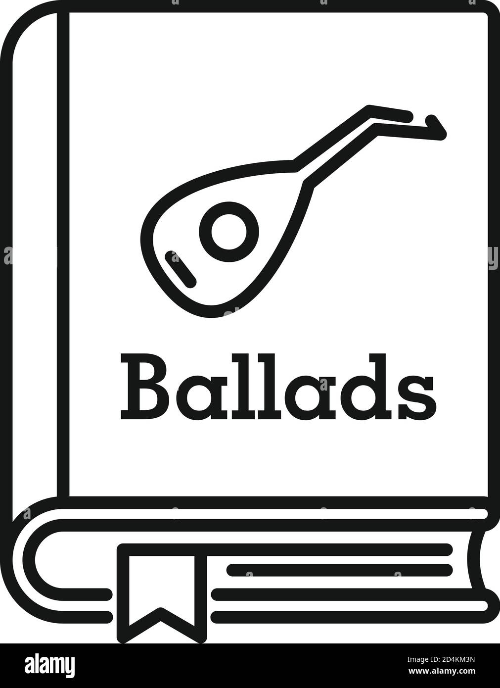 Balladen-Buchsymbol. Outline Balladen Buch Vektor-Symbol für Web-Design isoliert auf weißem Hintergrund Stock Vektor
