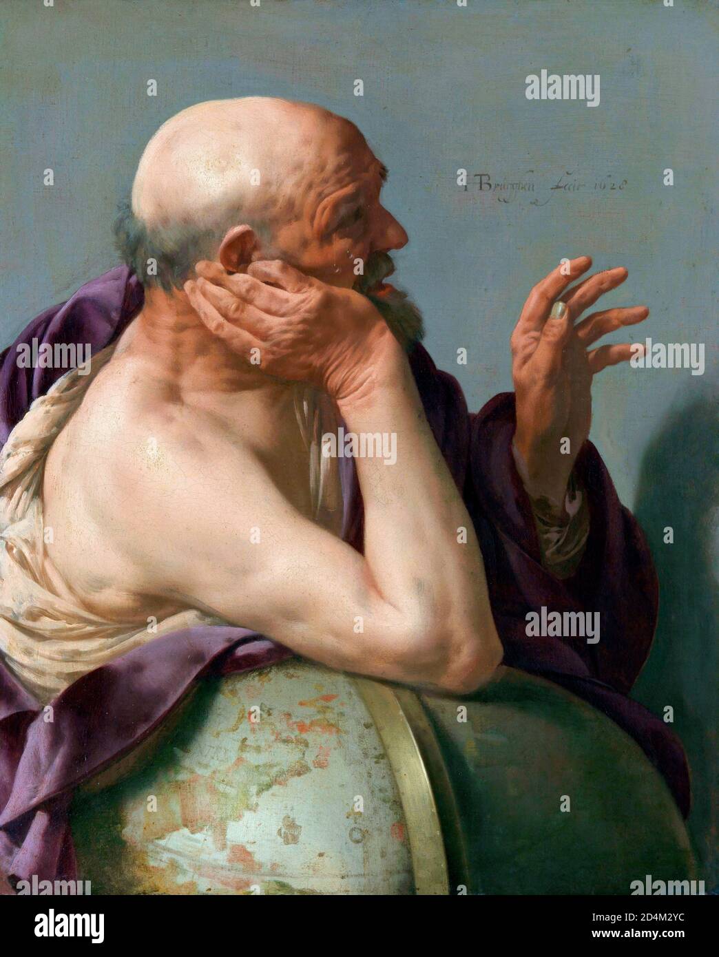 Heraklit. Porträt des antiken griechischen Philosophen, Heraklit von Ephesus (c. 535-c. 475 v. Chr.) von Hendrick ter Brugghen, Öl auf Leinwand, 1628 Stockfoto
