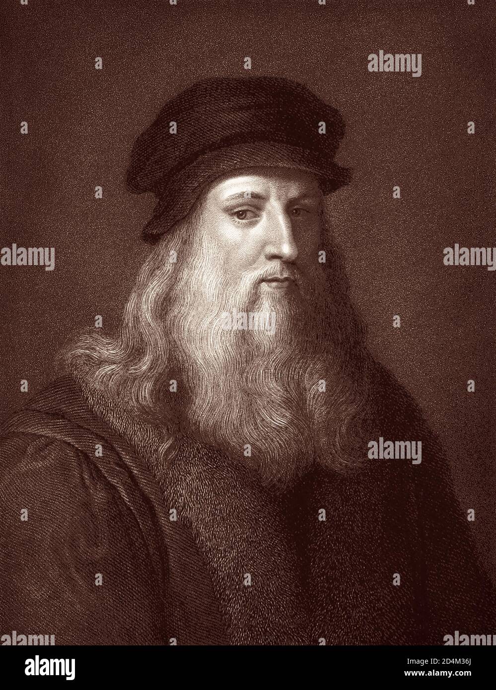 Leonardo da Vinci (1452-1519), italienischer Universalgelehrter der Hochrenaissance, gilt weithin als einer der größten Maler aller Zeiten. Stockfoto