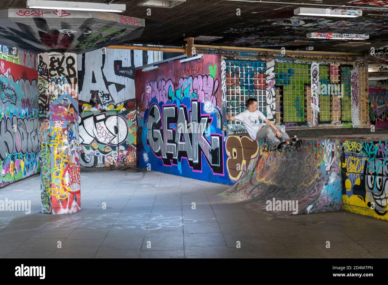 Southbank Skate Park am 14. September 2020 auf der South Bank im Vereinigten Königreich. Foto von Sam Mellish Stockfoto