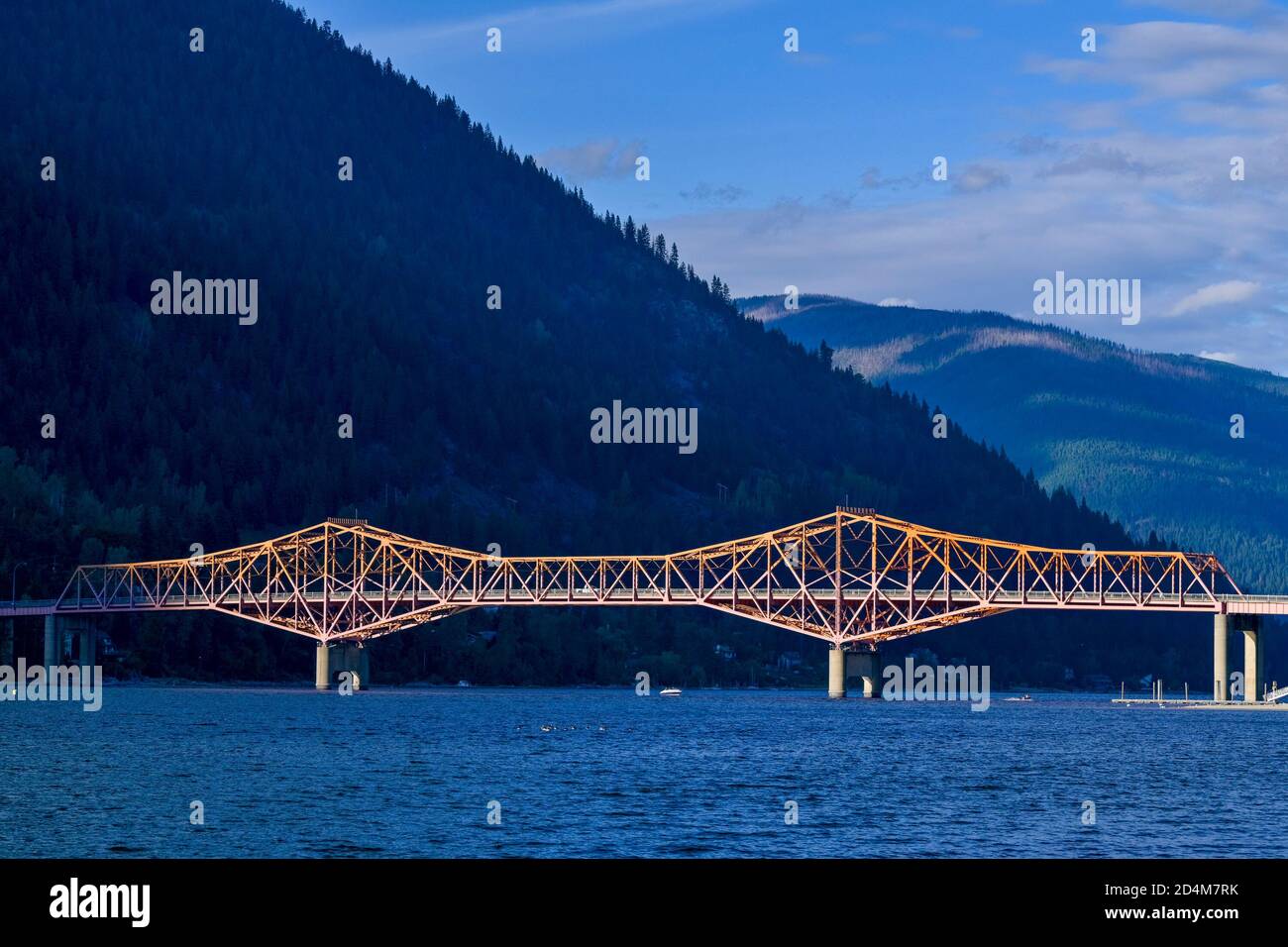 Orange Bridge, Kootenay Lake, Nelson, British Columbia, Kanada Stockfoto