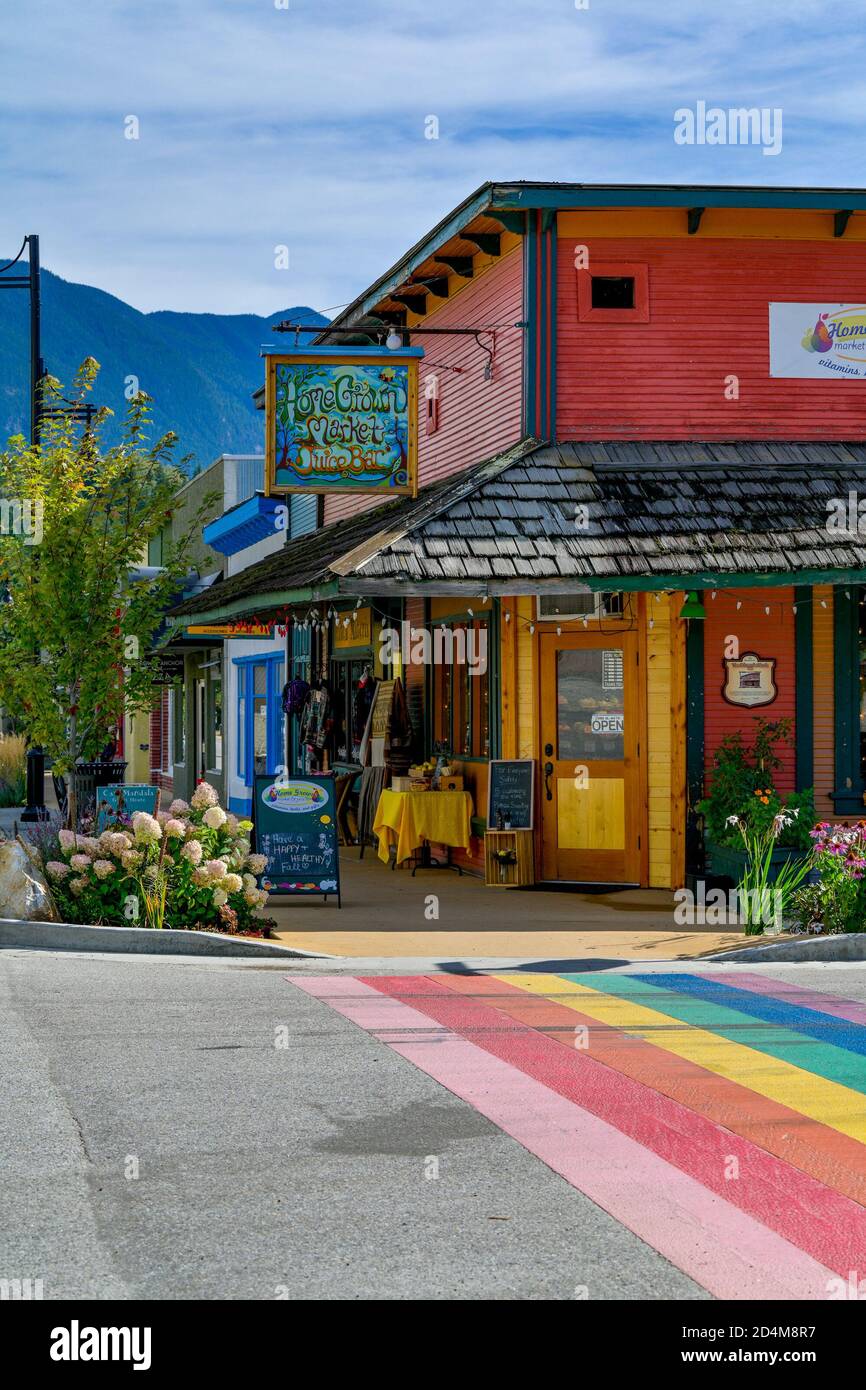 Home Grown Market and Juice Bar, Nakusp, British Columbia, Kanada Stockfoto