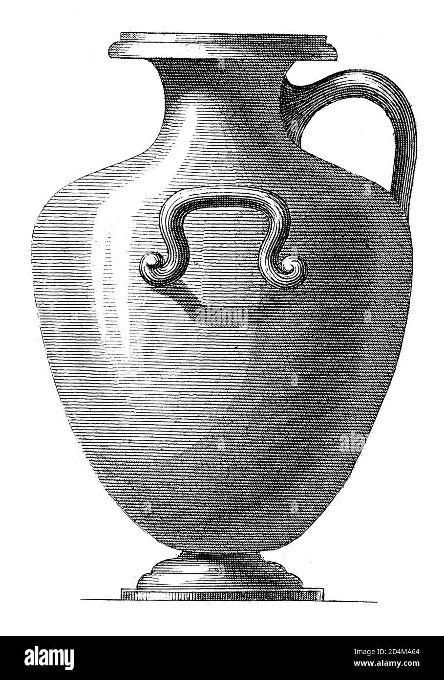 Antike Gravur einer antiken griechischen Vase aus dem 19. Jahrhundert. Veröffentlicht in Systematischer Bilder-Atlas zum Conversations-Lexikon, Ikonographische Encyklopa Stockfoto