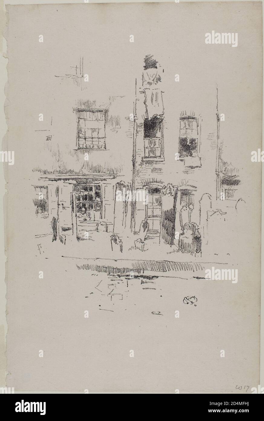 Transfer Lithographie in schwarz auf cremefarbenem Papier Stockfoto