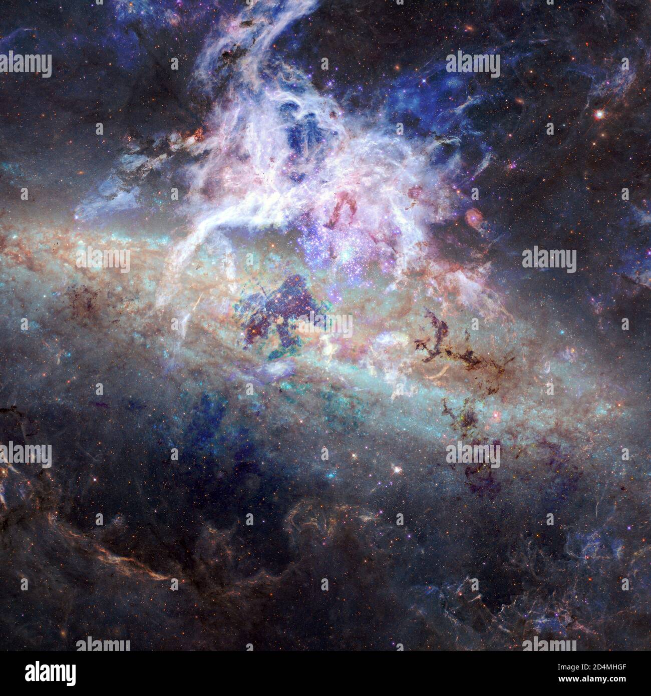 Sternenklare Tiefen des Weltraums. Nebel und Galaxie. Elemente dieses Bildes, die von der NASA eingerichtet wurden. Stockfoto