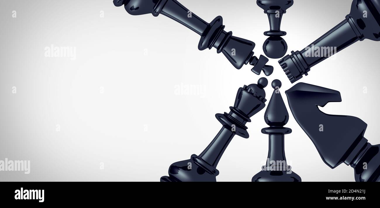 Führungskonzept und Business Teamwork Leader oder Teamstrategie als 3D Render. Stockfoto