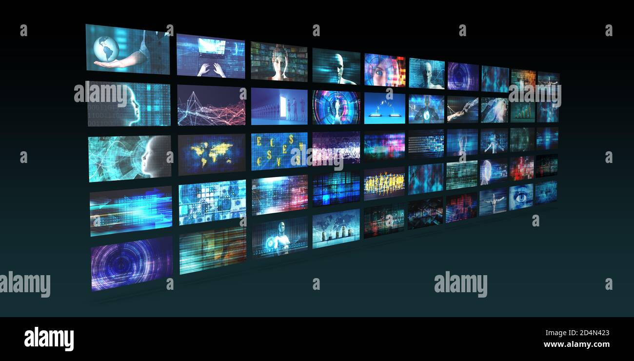Multimedia Streaming und digitale Unterhaltung Video Konzept Stockfoto
